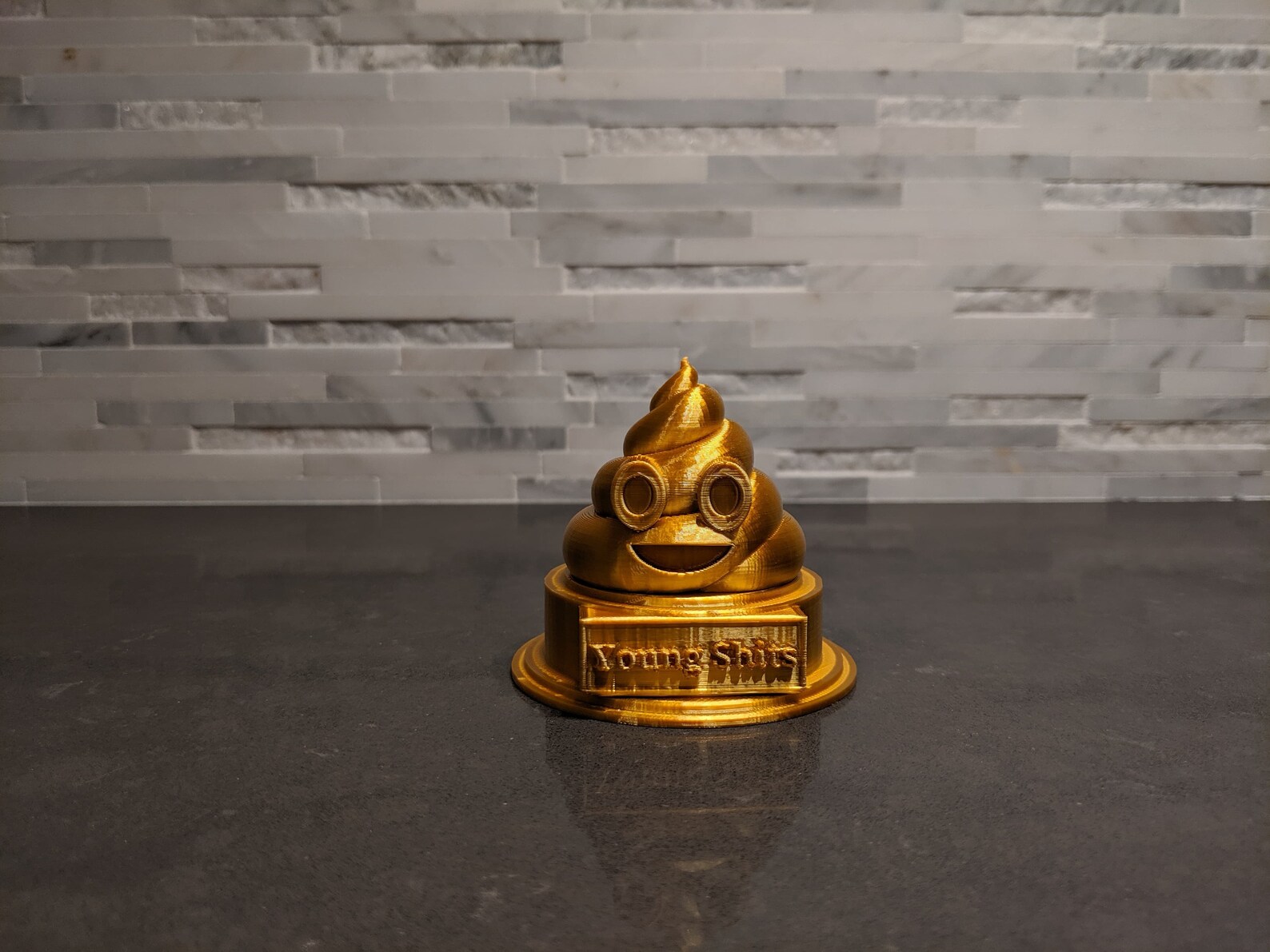 Custom Golden Poop Emoji Trophy Etsy