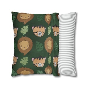 Safari Nursery Throw Pillow Cover, Nursery Decor, Safari Theme, Kids Room Decor, Baby Shower Gift, Baby Present, Zoo Animal Pillow, Jungle
