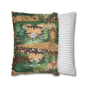 Safari Nursery Throw Pillow Cover, Nursery Decor, Safari Theme, Kids Room Decor, Baby Shower Gift, Baby Present, Zoo Animal Pillow, Jungle