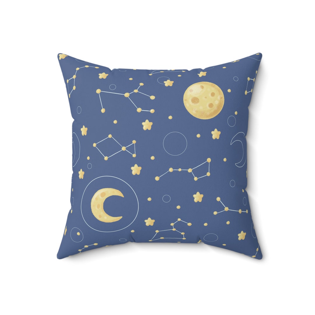 Kids Space Themed Throw Pillow, Constellation Pillow, Accent Pillow, Nursery Room Decor, Galaxy