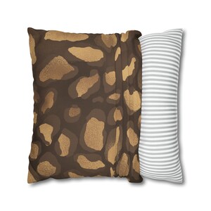 Leopard Print Safari Theme Throw Pillow Cover, Animal Print Decor, Couch Pillow, House Warming Gift, Zoo Animal Pillow, Gold Pillow, Jungle