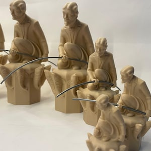 Friedrich "Fritze Bollmann" de kapper van Brandenburg Sculptuur Miniatuurvisser Stad Brandenburg Monumentaal souvenir