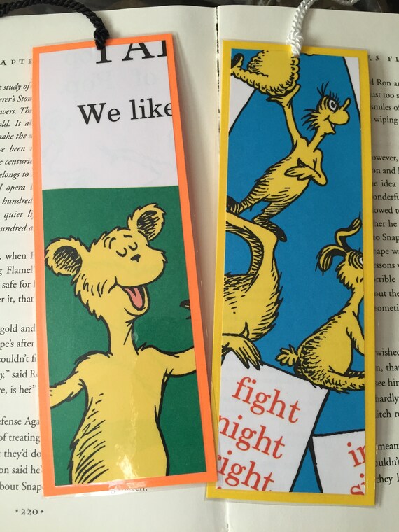 Dr Seuss Bookmarks From The Book Hop On Pop Handmade By Etsy
