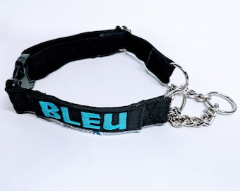 1" Tactical Martingale Dog Collar with Name