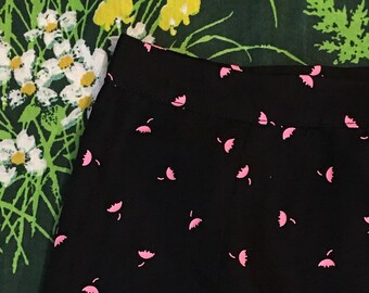 Spring Showers 90's Rainy Day Black Skirt with Pink Umbrella
