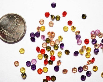 Cubic Zirconia - round, pointed back, 2.5mm, bulk 50 pack