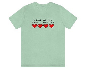 Kind Minds Smart Hearts 8 Bit Hearts T-Shirt