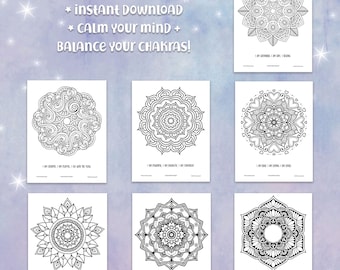 Kid Calm Activity Conscious Coloring Kid Positive Affirmation Chakras Kid Emotional Balance Mindful Parent Calm Down Corner Homeschoolers