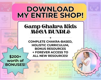 SEL Curriculum Mega Shop Bundle Social Emotional Mindful Parenting Beginner Yoga Self-Care Mental Health Awareness Card Decks Learn Chakra