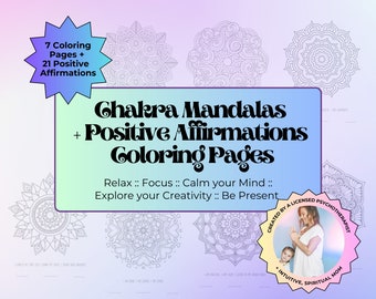 Kid Calm Activity Conscious Coloring Kid Positive Affirmation Chakras Kid Emotional Balance Mindful Parenting Calm Down Corner Homeschooler