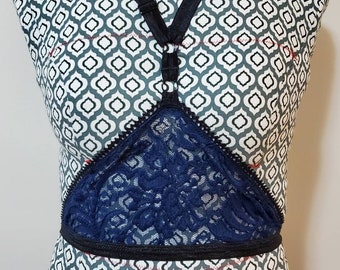 Blue Lace Chest Harness