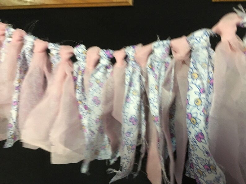 Rag Tie Nursery Decor Window Valance Wall Swag Birthday Shower Crib Highchair Decorations.