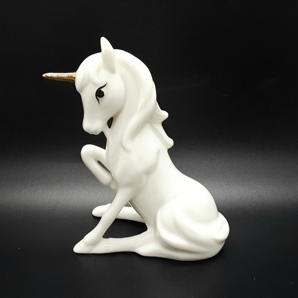 Vintage Enesco White Porcelain Unicorn Figurine