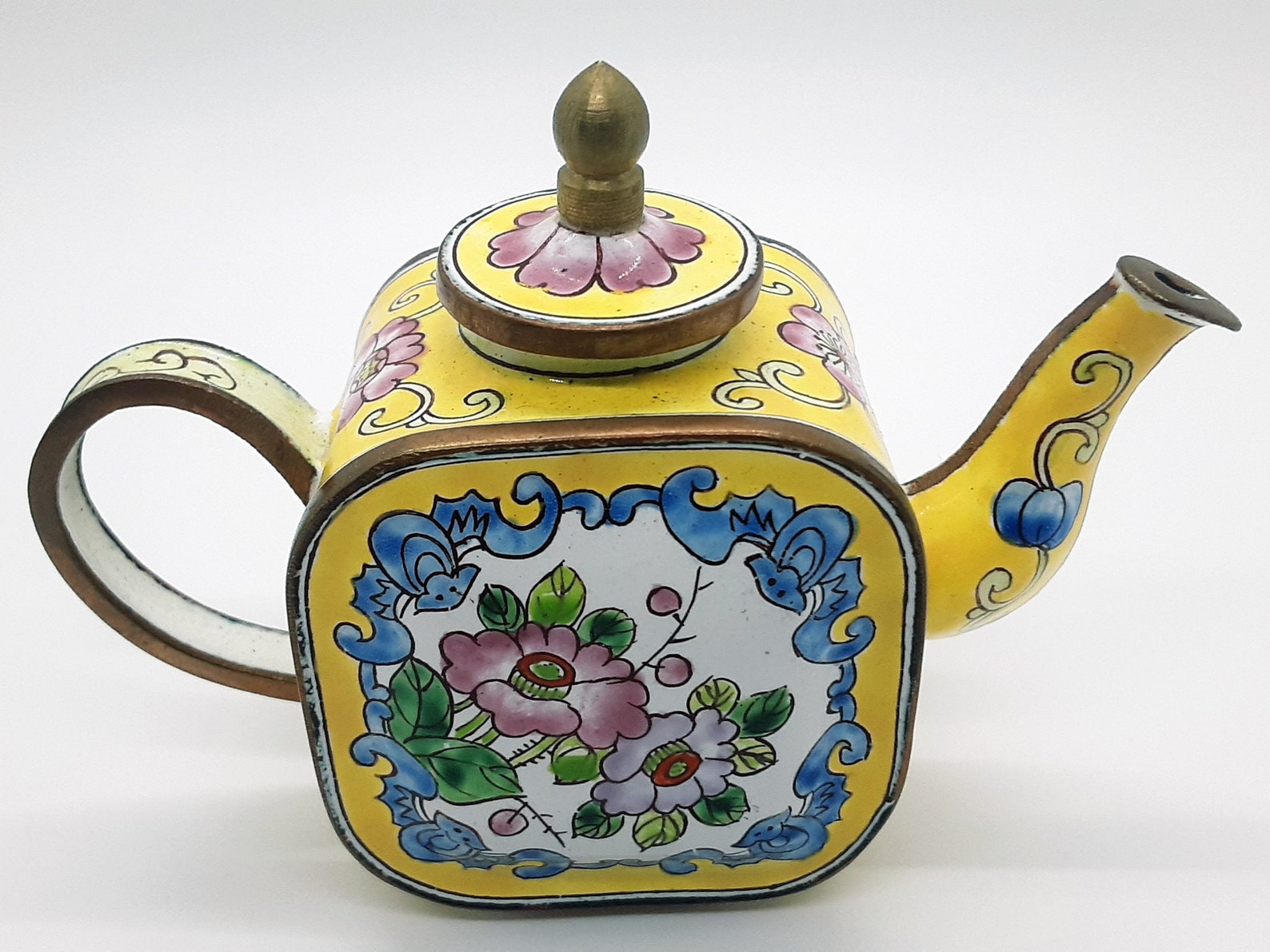 Kelvin Chen Miniature Enameled/Cloisonne Teapot with Original Etsy