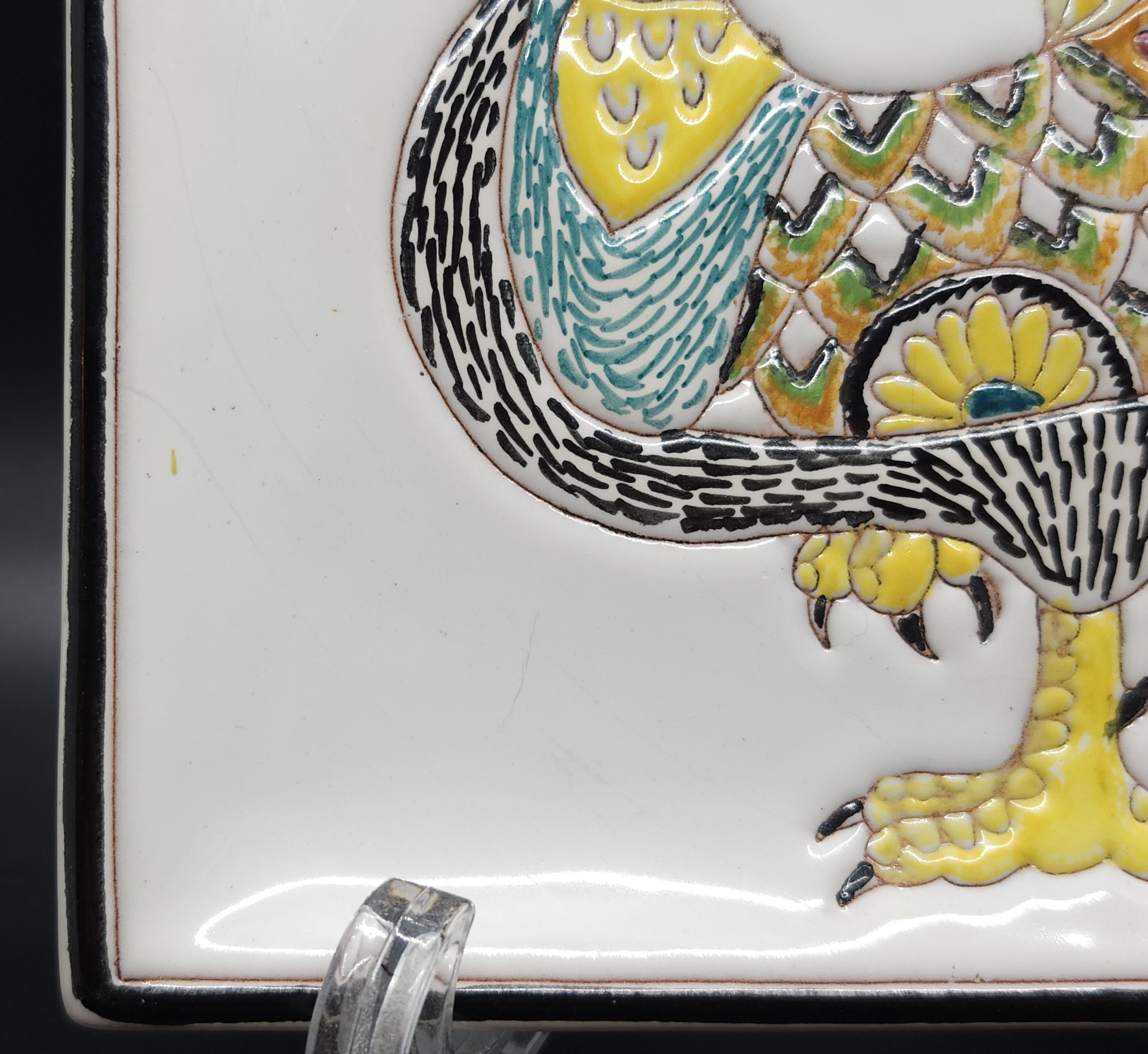 Vintage Hand Painted Italian Pottery Rooster Plate - Etsy