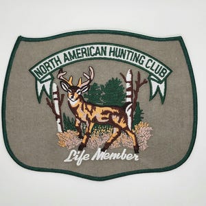 Large Size North American Hunting Club Life Member Embroidered Iron-on Patch