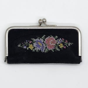 Vintage Manicure Set in Leather Case with Micro Needlepoint / West Germany
