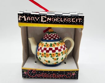 NOS Mary Engelbreit Tiny Teapot Collectible Ornament