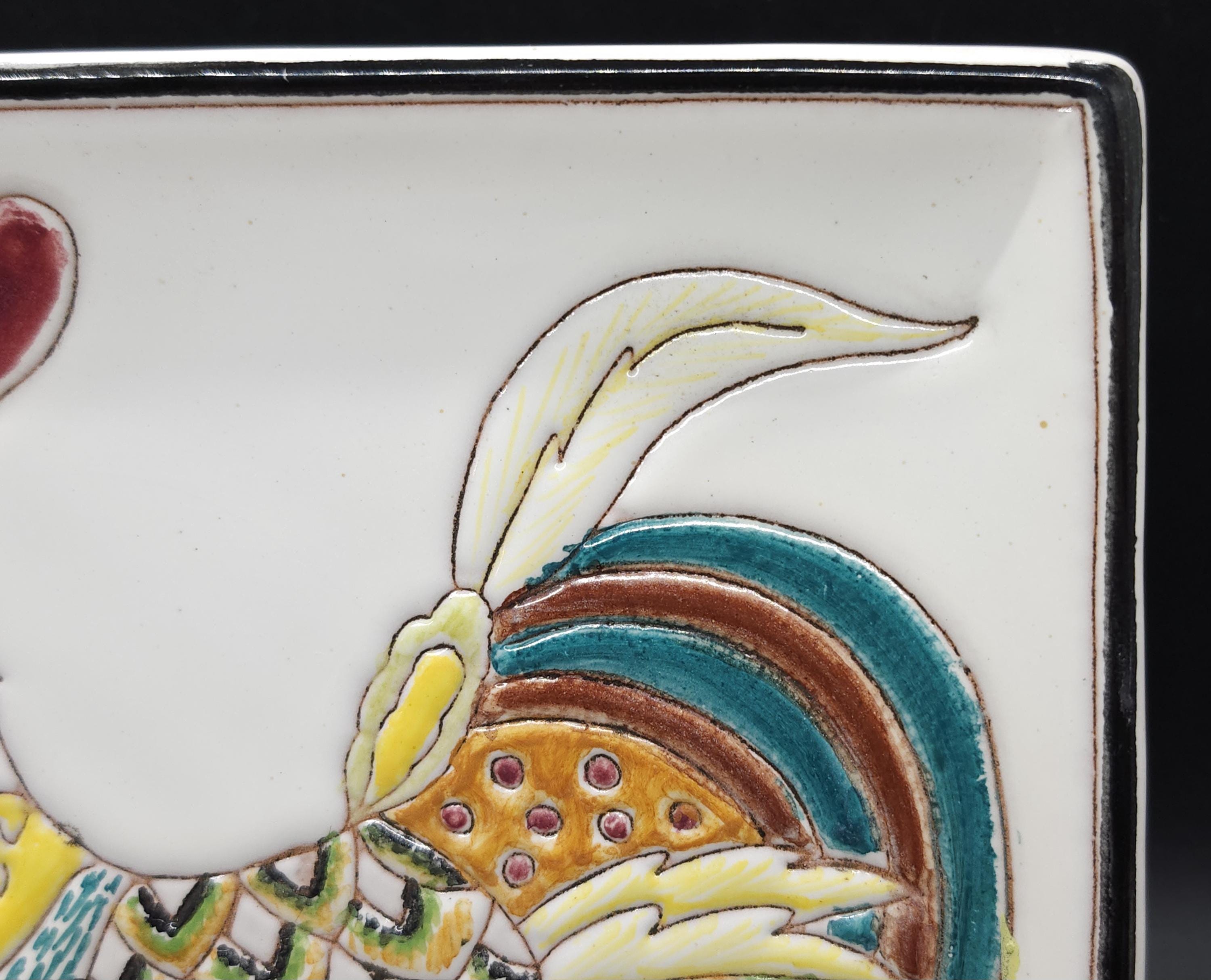 Vintage Hand Painted Italian Pottery Rooster Plate - Etsy