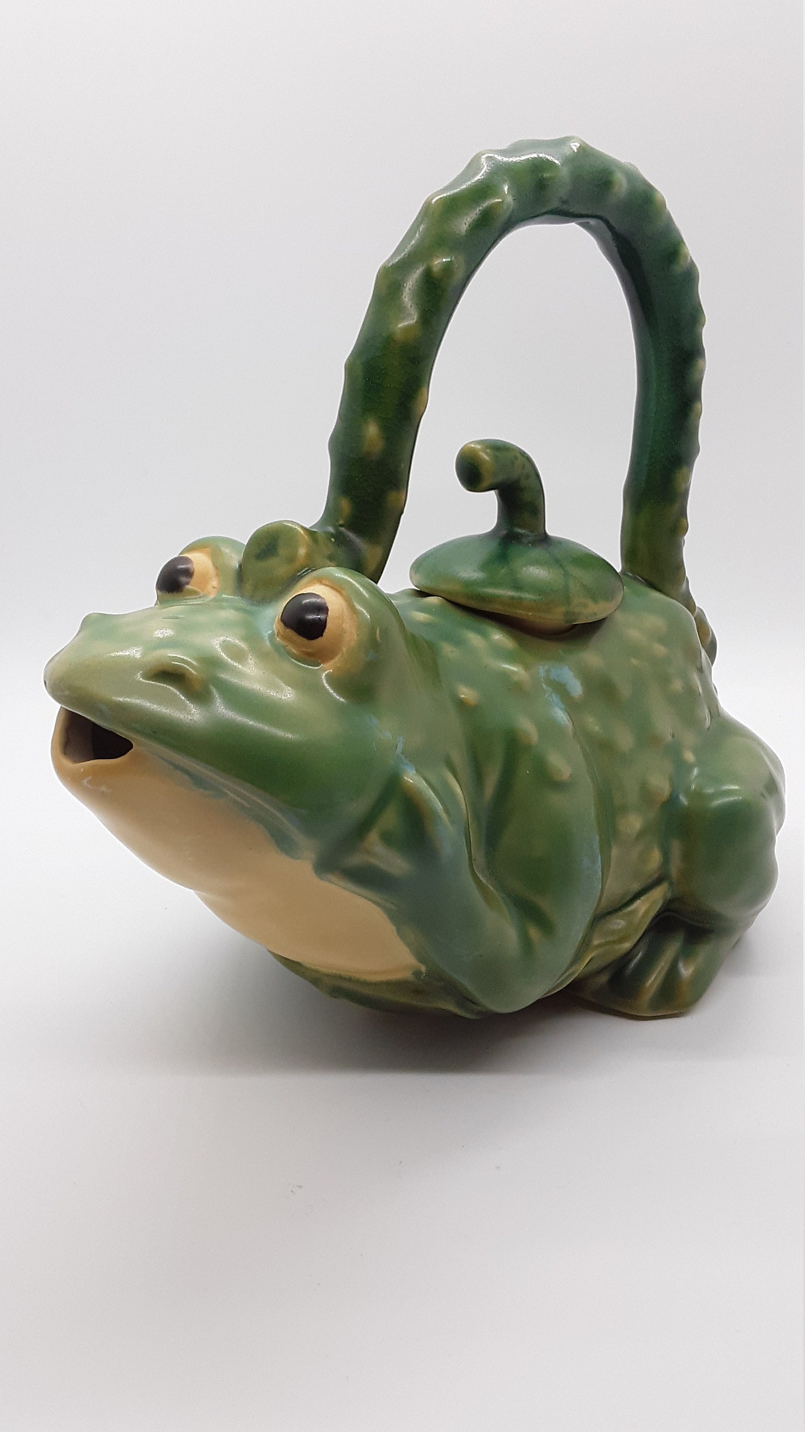 Vintage arte pottery Frog Teapot Etsy