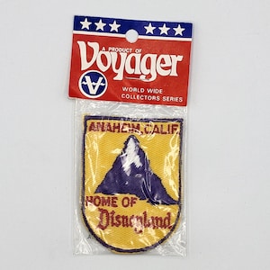 Vintage Voyager Anaheim California Home of Disneyland Sew-On Patch Applique Emblem, World Wide Collectors Series NOS New Old Stock