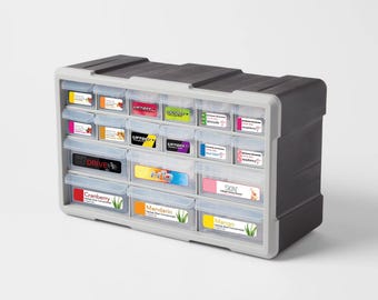 Tea Kit Organizer with Custom Labels | Herbal Tea Storage System | Nutrition Club Setup | Drawer Organizer for Tea Packets