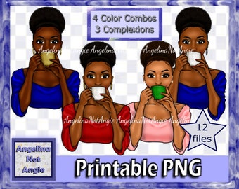 Download Woman Drinking Coffee Svg Etsy
