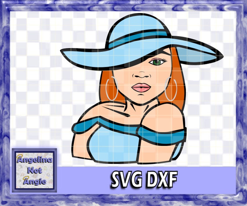 Download BLACK WOMAN SVG DxF Robyn Long Straight Hair Relaxed | Etsy