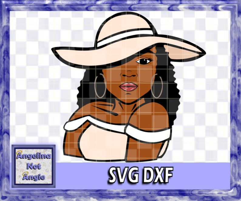 BLACK WOMAN SVG DxF Robyn Long Curly Natural Hair Sassy | Etsy