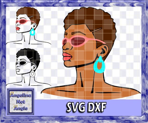 Black Woman Svg Dxf Natasha Short Curly Natural Hair Afro Etsy