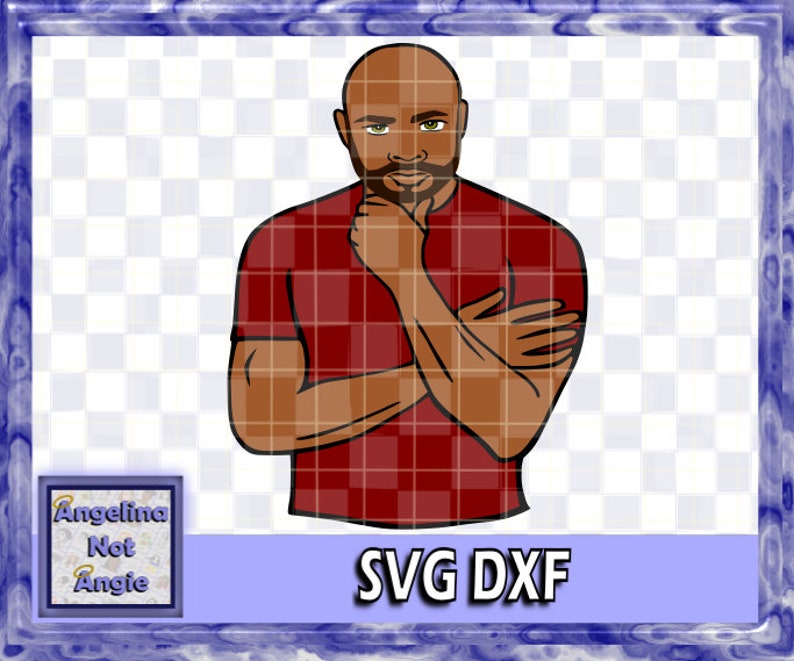 Download BLACK MAN SVG DxF Jordan Bald Full Beard African American ...