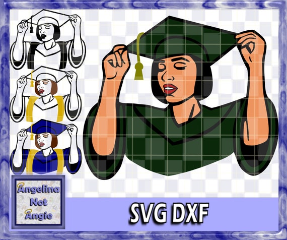 Download GRADUATION SVG ART DxF Files Alicia Short Hair Cap and ...