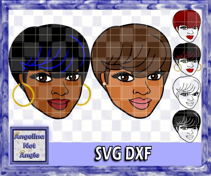 Download Black Woman Svg Jaleesa Short Straight Hair Dxf File Etsy