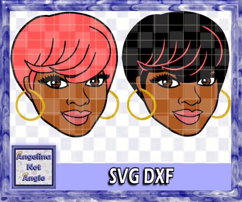 Download BLACK WOMAN SVG Jaleesa Short Straight Hair DxF File | Etsy