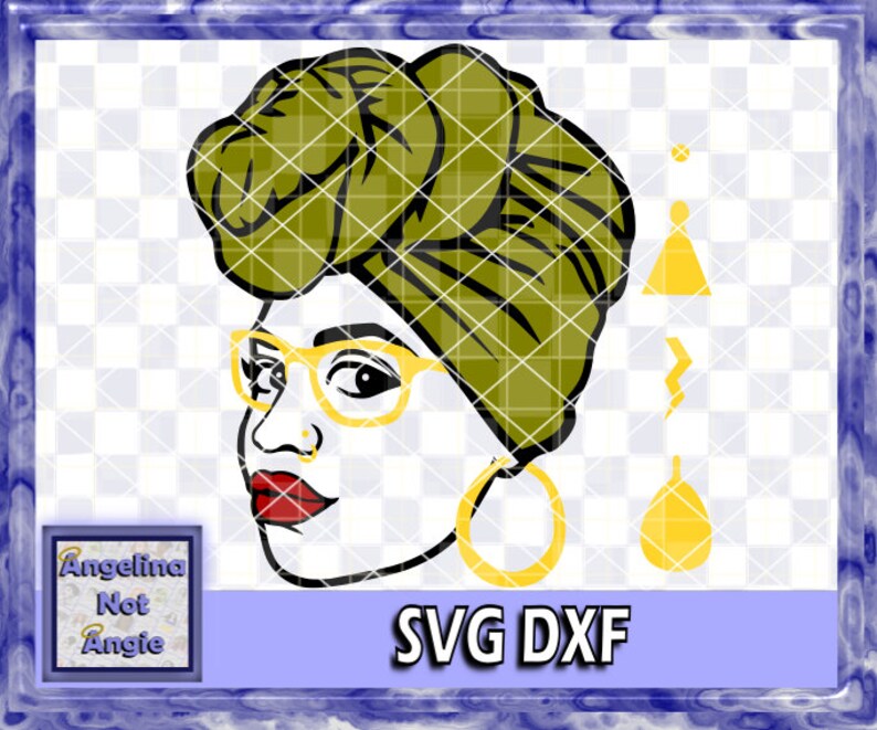 Download BLACK WOMAN SVG DxF Sharice in Headwrap Girl African | Etsy