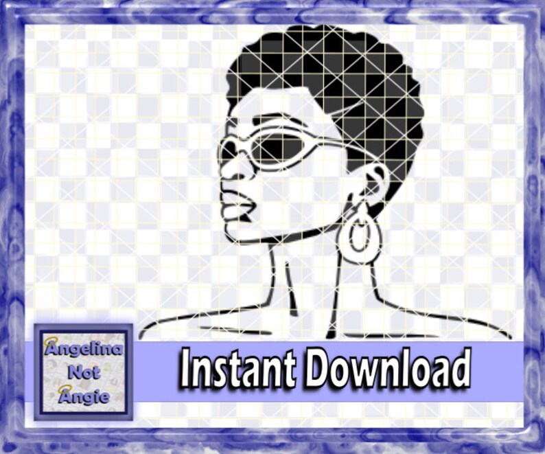 Download BLACK WOMAN SVG DxF NaTasha Short Curly Natural Hair Afro ...