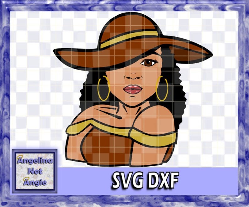 Download BLACK WOMAN SVG DxF Robyn Long Curly Natural Hair Sassy | Etsy