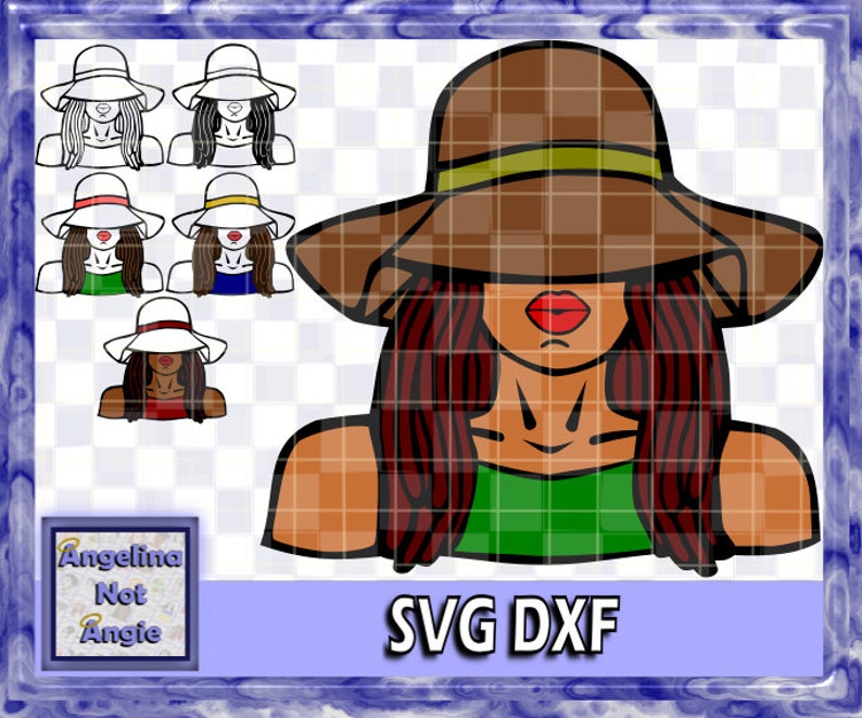 Download BLACK WOMAN SVG DxF Hannah Long Locs Style Lady Wearing | Etsy