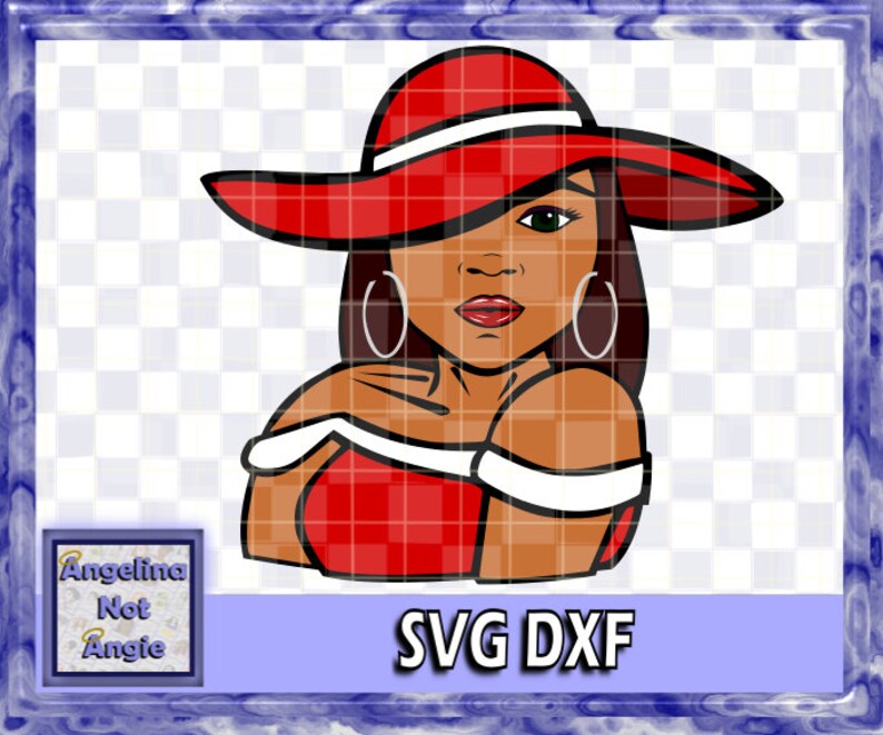 Download BLACK WOMAN SVG DxF Robyn Long Straight Hair Relaxed | Etsy