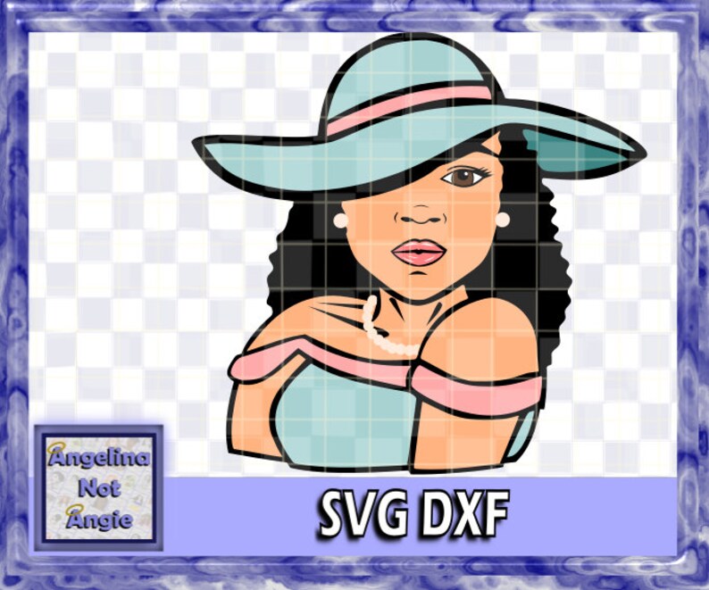 Download BLACK WOMAN SVG DxF Robyn Long Curly Natural Hair Sassy | Etsy