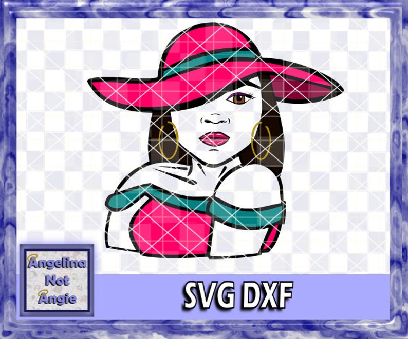 Download BLACK WOMAN SVG DxF Robyn Long Straight Hair Relaxed | Etsy