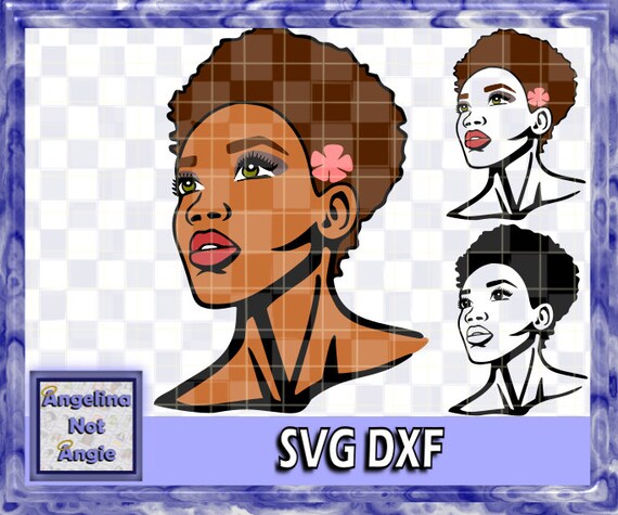 Black Woman Svg Dxf Corinne Afro Natural Curly Short Hair Etsy