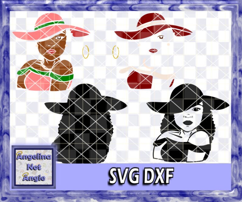 Download BLACK WOMAN SVG DxF Robyn Long Curly Natural Hair Sassy | Etsy