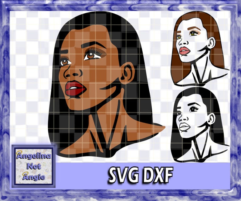 Download WOMAN SVG DXF Corinne Long Straight Hair Strong Determined | Etsy