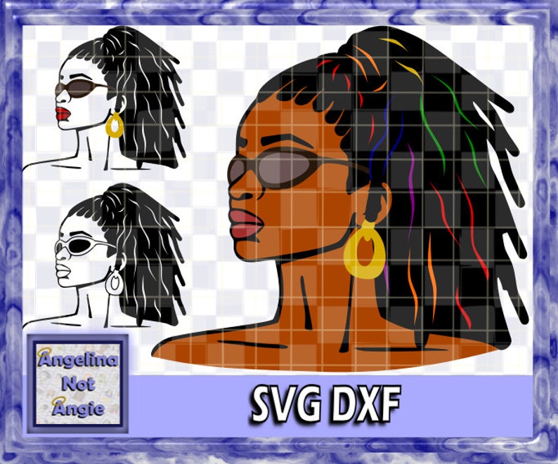 Download BLACK WOMAN SVG DxF NaTasha Long Locs African American | Etsy