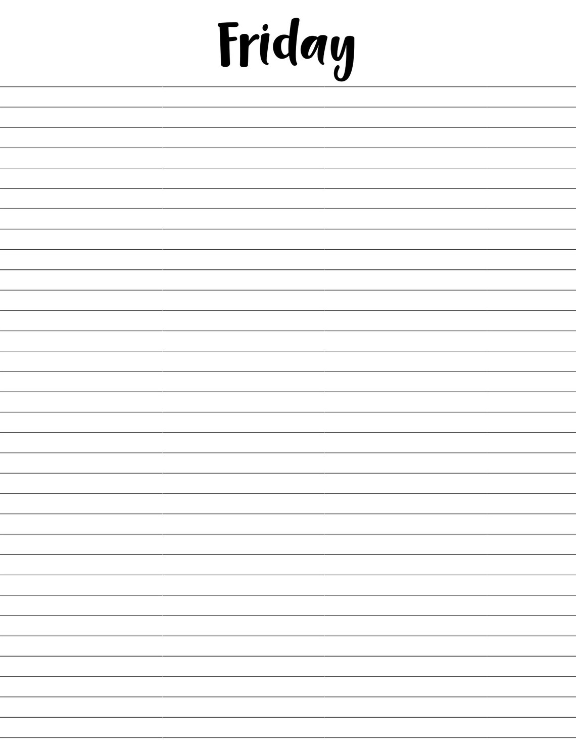 Daily Planner/black and White/printable/days of the Week/blank - Etsy