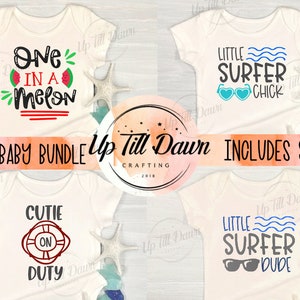 Summer Baby Bodysuit Bundle SVG,  Newborn baby SVG