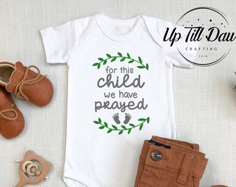 Boys' - Instant Message - For This Child We Have Prayed Baby Graphic One Piece