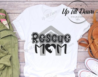 Rescue Dog Mom SVG, Dog Adoption SVG