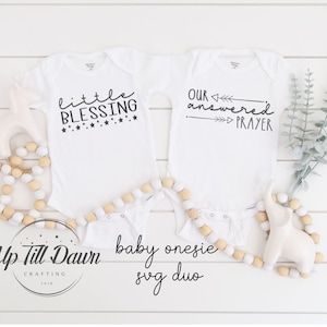 Baby Blessing Bodysuit SVG Duo, Recién nacido bebé SVG Bundle